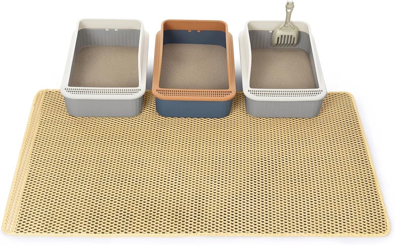 GRELY XXL 47''X 36'' Supper Large Cat Litter Box Mat,2 Layer Litter Mat for Indoor Cats,Rug for Pet Kitty,Litter Trapping Mats,Waterproof Urine Proof,Non-Slip - Image 1
